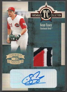 Sean Casey 2005 Throwback Threads Collection Prime Patch Autograph #66  25/25