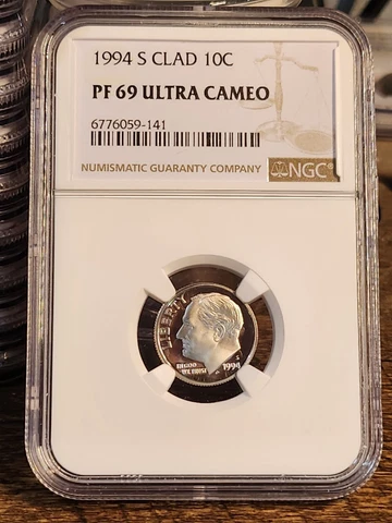 1994 S  Proof Roosevelt 10c, NGC Certified PF 69 ULTRA CAMEO, 141 Cover