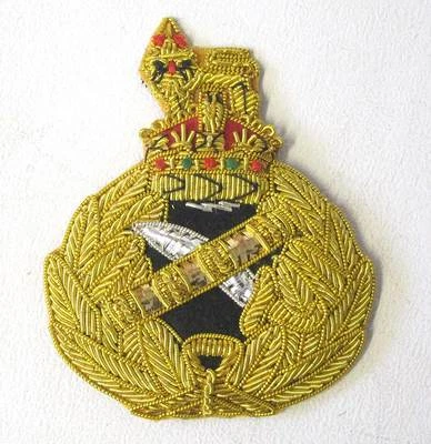 British Army Generals Cap Badge WW2 Hat WWII Kings Crown in Gold Bullion - New
