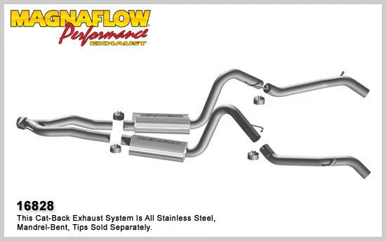 Sistema de escape trasero doble Cat Magnaflow 16828 para Chevrolet Camaro V8 1975-1979 Foto 1 de 1