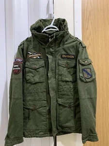 RARE Vtg Abercrombie and Fitch Military Jacket Patch US Army AF92 Mens Medium - Picture 1 of 10