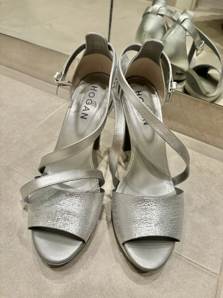 Sandalo Argento HOGAN n.37  1/2 🚚 SPEDIZIONE GRATUITA - Immagine 1 di 4