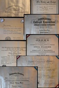 8 Original Universitätsdiplome an den historischen Ingenieur Charles Riborg C.R. Mann - Bild 1 von 12