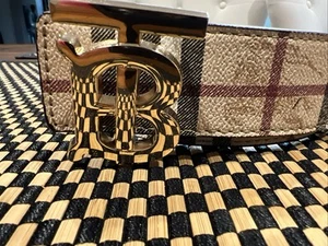Burberry Reversible Monogram Motif Vintage Check Belt 1.4 Width Archive Beige - Picture 1 of 3