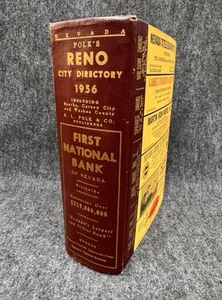 Annuaire téléphonique Polk’s RENO, NEVADA 1956 City Directory Carson City Washoe Sparks très bon état - Photo 1 sur 17
