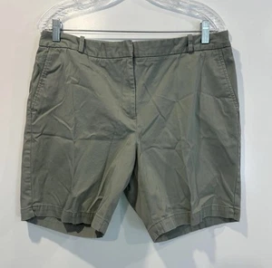 Talbots Womens Olive Green Chino Shorts Flat Front Pockets Size 12 (1357) - Picture 1 of 4