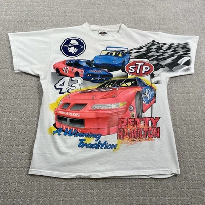 Camiseta De Colección 1996 Bobby Hamilton #43 STP NASCAR Talla XL Richard Petty Racing AOP Foto 1 de 4