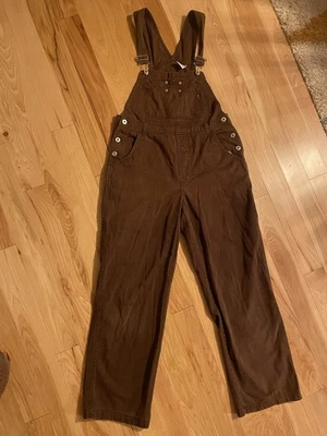 Jordache Vintage 90s Y2K Carpenter Overalls Chocolate Brown Velvet Fall Size Med - Image 1 of 4