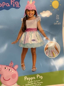 Disguise Peppa Pig Unicorn Toddler Costume M 3-4T Dress And Hood - Picture 1 of 9
