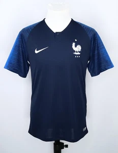 FRANCE FFF 2018 HOME SHIRT S - MAILLOT NIKE VINTAGE COUPE DU MONDE RUSSIE ÉTOILE - Picture 1 of 15