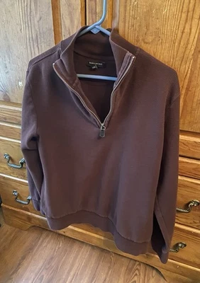 BANANA REPUBLIC Purple Basil 1/4  Zip Pullover Sweater Men's Size Large - Image 1 of 4