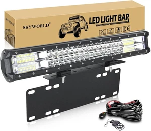 SKYWORLD Arbeitsscheinwerfer 288W LED 50.8cm Zusatzscheinwerfer Offroad 12V Kabe - Picture 1 of 8