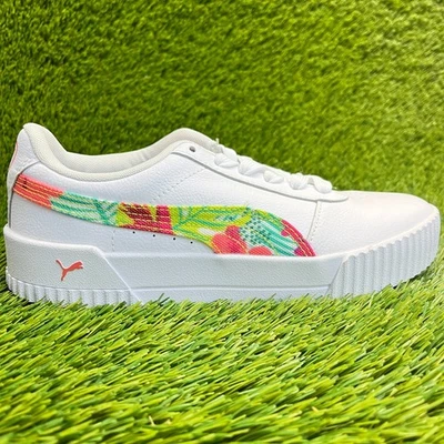 Puma Carina Womens Size 8.5 White Red Green Athletic Leather Shoes Sneakers - Image 1 of 4