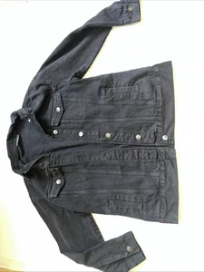 Vtg Style Dunnies Black Denim Trucker Jacket Men’s Casual Workwear Skate Coat - Picture 1 of 3
