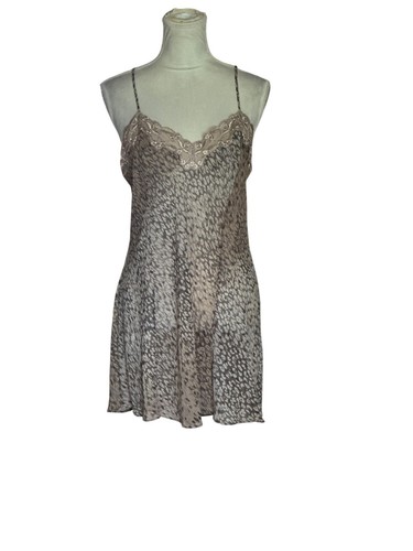 UNDERCOVER Abito Slip Vintage Y2K 00s Victoria’s Secret Taupe Leopardato Boho Fairy Grunge L