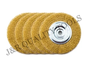 6" STEEL WIRE WHEEL BRUSHES FOR BENCH GRINDER 5/8 1/2 ARBOR NEW 5-PACK!!! - Picture 1 of 2