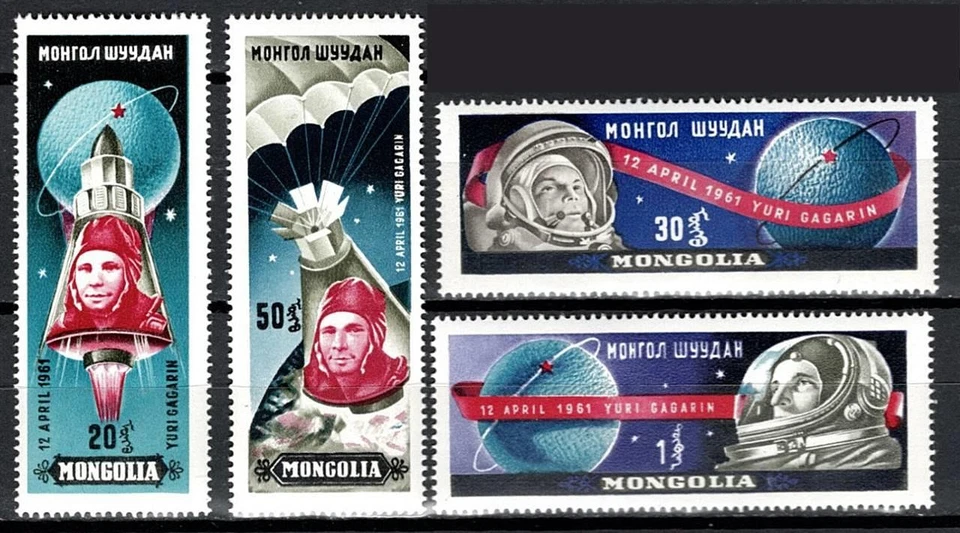 👉 MONGOLIA 1961 RUSIA en ESPACIO / VUELO GAGARIN MNH ** nuevo Foto 1 de 1