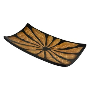 Long Leaves Mango Wood Plate/Tray Carved Natural Serving Decor - Picture 1 of 9