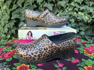 Skechers Tone Up Clog/Mule Black & Brown Cheetah Print Comfort Sz 9.5 W/Box - Picture 1 of 10
