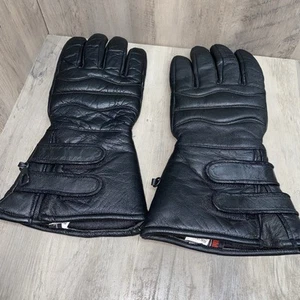 🧤 Schwarze Leder Stulpen Handschuhe Gr. L - 3M Thinsulate Winter Motorrad Schnee - Bild 1 von 7