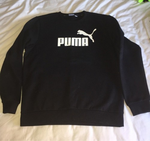 Puma Essential Felpa Girocollo Bianco Logo Uomo Nero 58676261 Tg 2XL