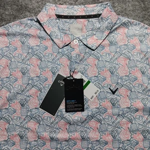 Callaway Golf Poloshirt Herren Large weiß Allover-Druck Opti Dri Stretch neu $ 80 - Bild 1 von 13