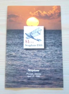 Sc. 2468 Sea Plane $1 Coil Pair - Ceremony Program First Day Issue / FDC - 1990 - Picture 1 of 2