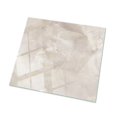Glas Tischplatte Quadratisch Dekor Glasscheibe Grafische Marmorkomposition 50x50 - Bild 1 von 4