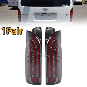 For Hiace 200 Commu Smoky Full LED Tail Lights Assembly Dynamic Turn Signal - Picture 1 of 10