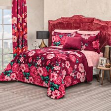 ROSES FLOWERS BLANKET WITH SHERPA SOFTY THICK & WARM & SHEET SET 9 PCS KING SIZE