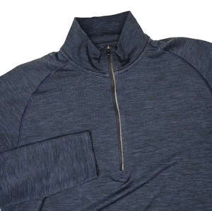 Lululemon Metal Vent Tech Mens Large 1/2 Zip Pullover Heathered Navy Blue - Picture 1 of 6