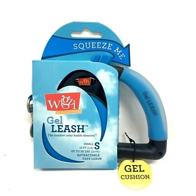 New Wigzi Small Breed Blue Retractable Gel Dog Tape Leash 13 ft Up To 26 lb Dogs - Image 1 of 3