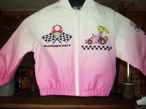 MARIOKART GIRLS BOMBER JACKET COAT SIZE 4-5 PINK ZIPPER FRONT SCHOOL PLAY NEW - Picture 1 of 2
