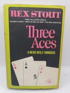 Rex Stout "Three Aces" A Nero Wolfe Omnibus Vintage Mysteries Fiction Novel HCDJ - Picture 1 of 15