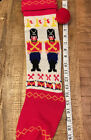Vintage Knitted Christmas Stocking Long 20” Nutcrackers