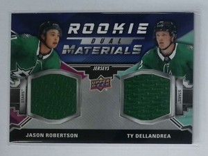 2020-21 Upper Deck Series 2 Rookie Dual Materials Jason Robertson Ty Dellandrea