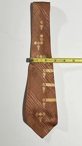 Vtg 1960s Penny’s Towncraft Men’s Skinny Tie Tan Mad Men MCM swing rockabilly - Picture 1 of 2