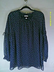 Top Campesino Susan Graver Estampado Gasa Transparente Manga Raglán R61 - Talla L - Imagen 1 de 5