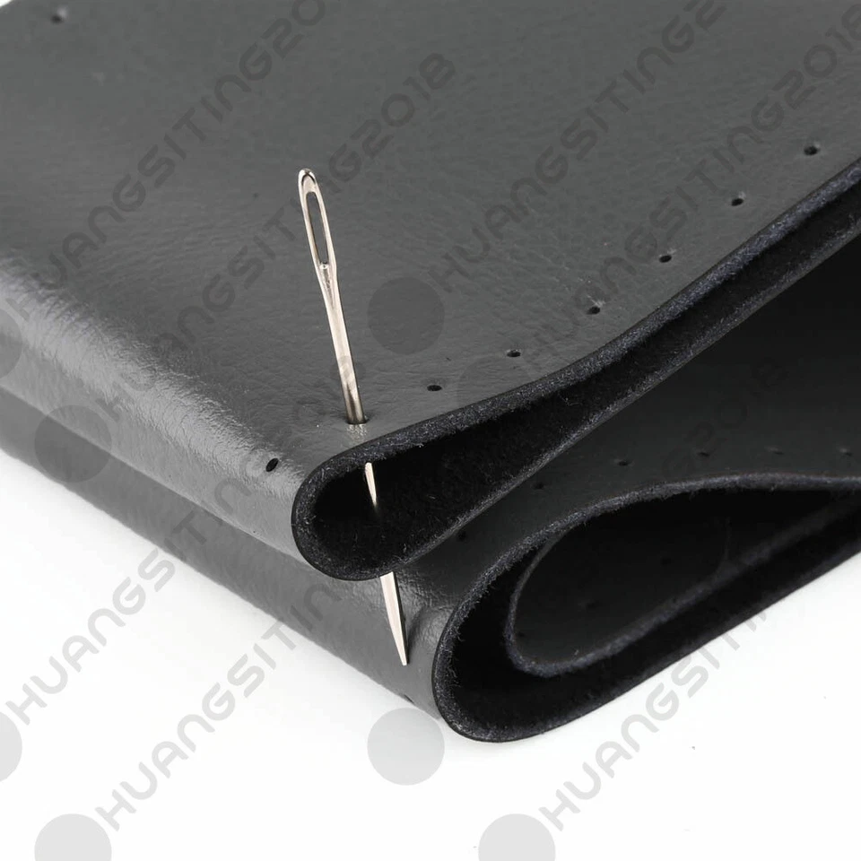 15" Car Steering Wheel Cover 38cm Genuine Leather Non-Slip Sweat With Nylon Cord - Image 1 of 1