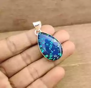 Hermoso colgante de piedras preciosas de ópalo australiano sólido de plata de ley 925 MK* - Imagen 1 de 6