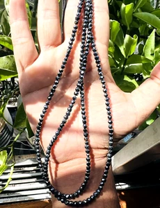 Dark Jet AAA + schwarze lose Diamant Perlen Moissanit rund echt Halskette 69 ctw - Bild 1 von 14