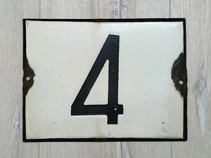 9 Zoll * 7 Zoll emailliertes Haus Tür Tor Nummernschild Gebäude Straßennummer Schild Nr. 4 - Bild 1 von 10