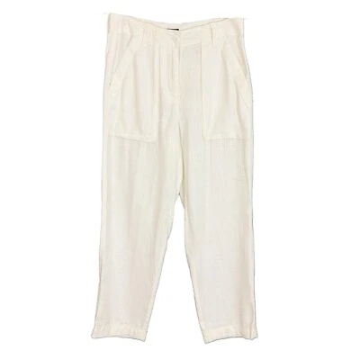 J.CREW Seaside Cargo Pant in Linen-Tencel Lyocell Blend 2P Tapered White NEW B10 - Image 1 of 4