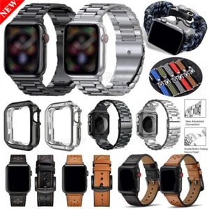 Leder/Metall/Nylon Armband Für Apple Watch Serie 9 8 7 6 5 SE 41/44/45mm Ultra 2 - Bild 1 von 52
