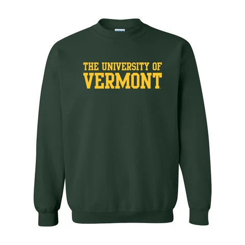 Vermont Catamounts Basic Block Crewneck Sweatshirt - Forest Cover