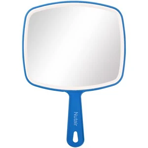 Hand Mirror Handheld Vanity Mirror with Hanging Hole in Handle Blue 9.1" W x ... - Picture 1 of 5