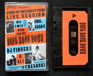 MUJ/DJ FINGERS -B BOY DOCUMENTS SUPA ROCK DOWN LIVE DJ CASSETTE TAPE UK HIP HOP - Picture 1 of 4