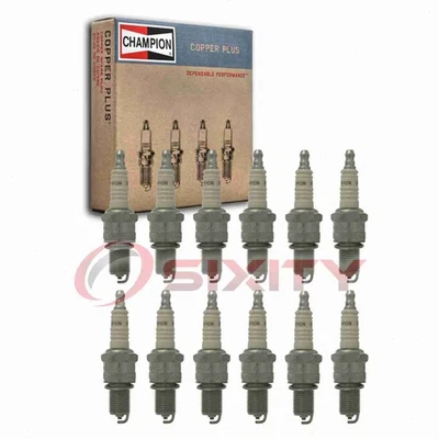 12 pc Champion Copper Plus Spark Plugs for 1976-1981 Jaguar XJS 5.3L V12 sl - Image 1 of 4