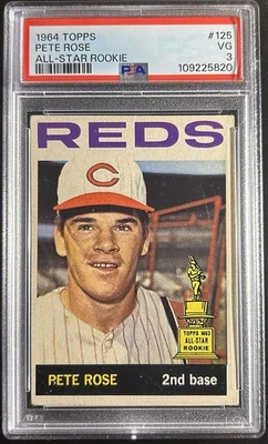1964 Topps Pete Rose #125 All-Star Rookie PSA 3 Freshly Graded!! - Image 1 of 2