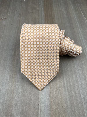 Corbata de seda IKE BEHAR Nueva York de diseñador geométrica dorada W3,5xL58 hecha en EE. UU. Lujo Foto 1 de 4